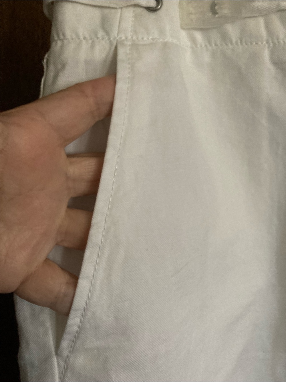 Talbots White Linen Pencil Skirt with Front Patch Pockets - Picture 4 of 5